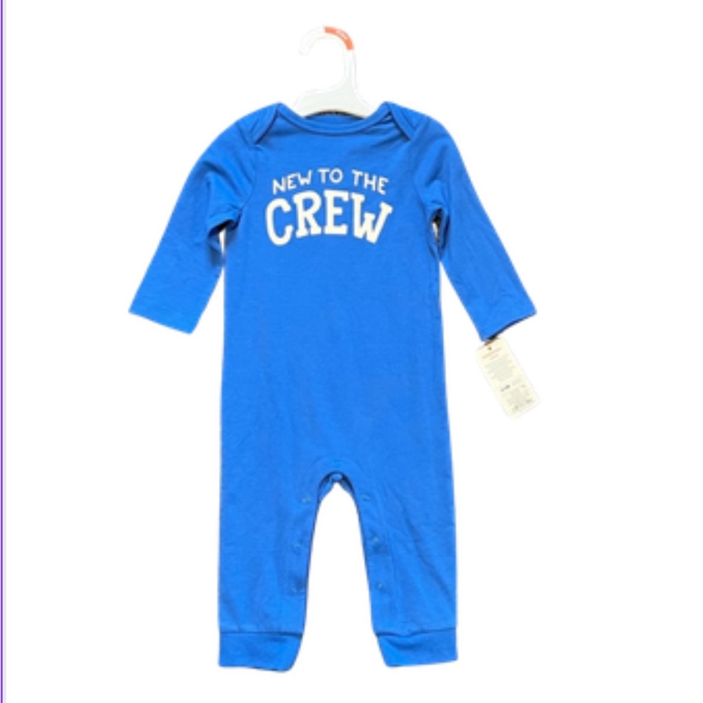 NWT 6-9mo New to the Crew Blue Baby One Piece